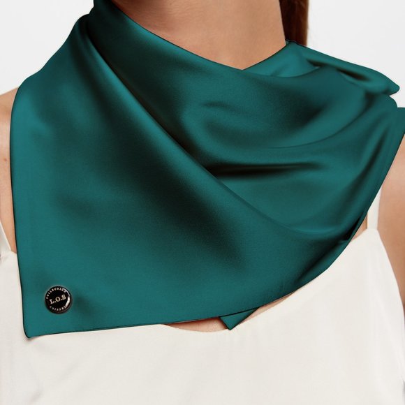 SILK SQUARE SCARF GREEN - Picture 1 of 3